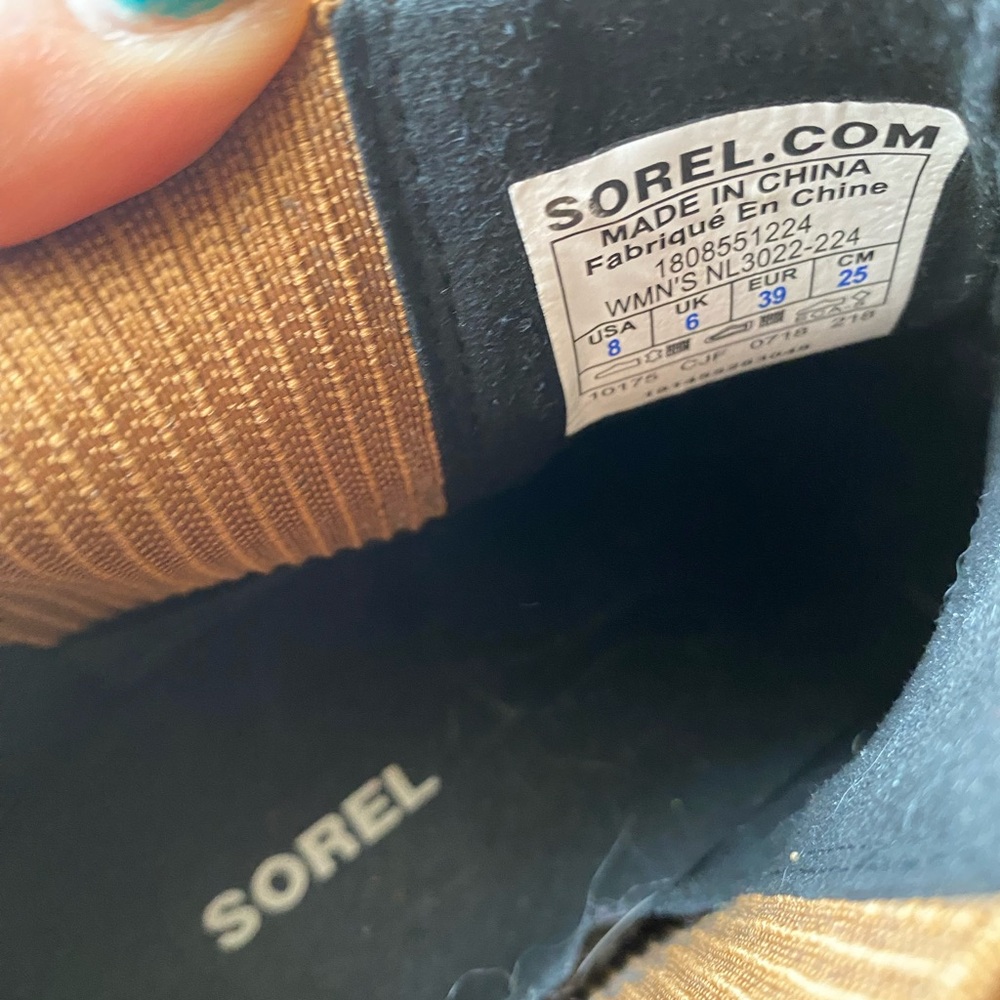 Tan Beige Wedge Sorel Boots 8 - image 6